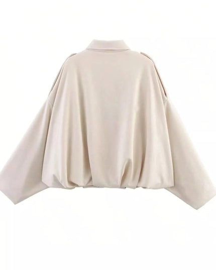 Zip Up Oversized Jacket - Trendsi