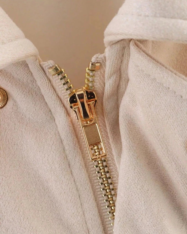 Zip Up Oversized Jacket - Trendsi