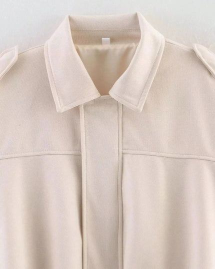 Zip Up Oversized Jacket - Trendsi