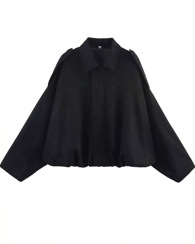 Zip Up Oversized Jacket - Trendsi