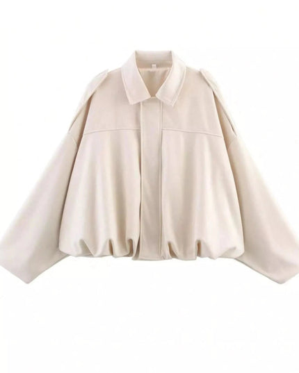 Zip Up Oversized Jacket - Trendsi