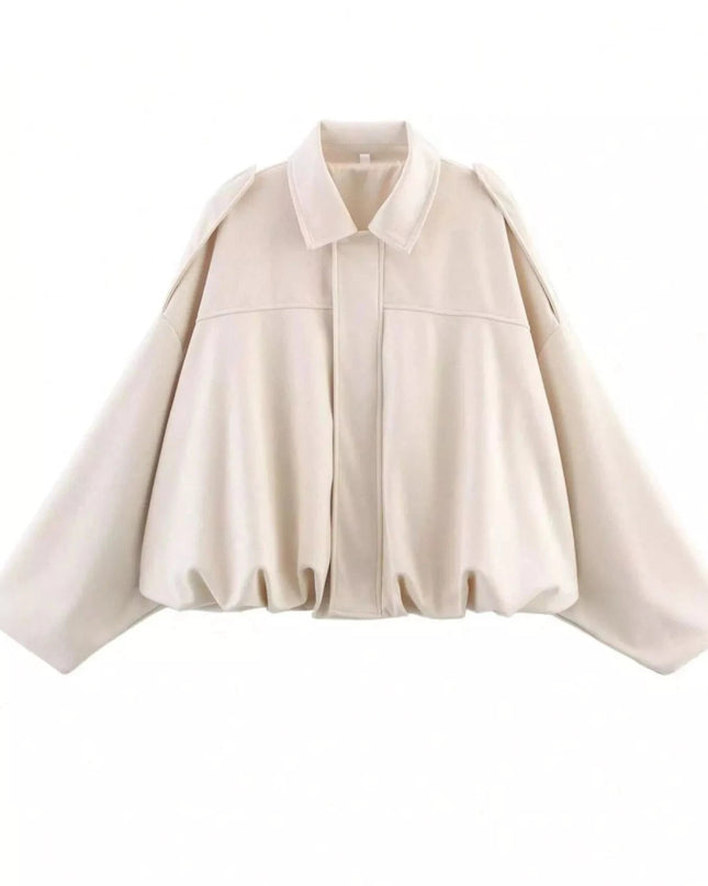 Zip Up Oversized Jacket - Trendsi