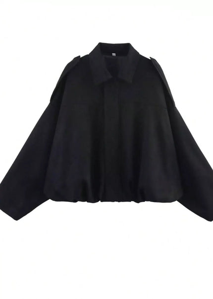 Zip Up Oversized Jacket - Trendsi