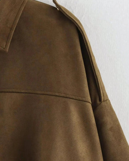 Zip Up Oversized Jacket - Trendsi