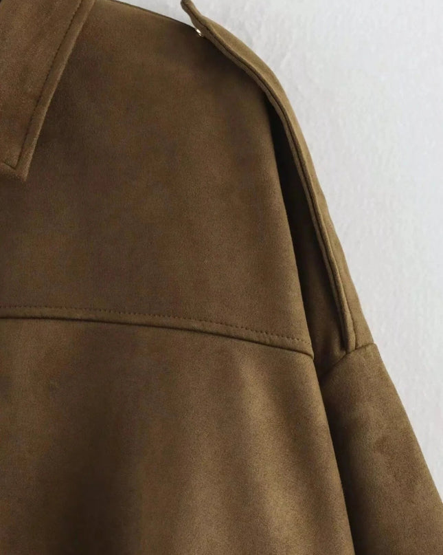 Zip Up Oversized Jacket - Trendsi