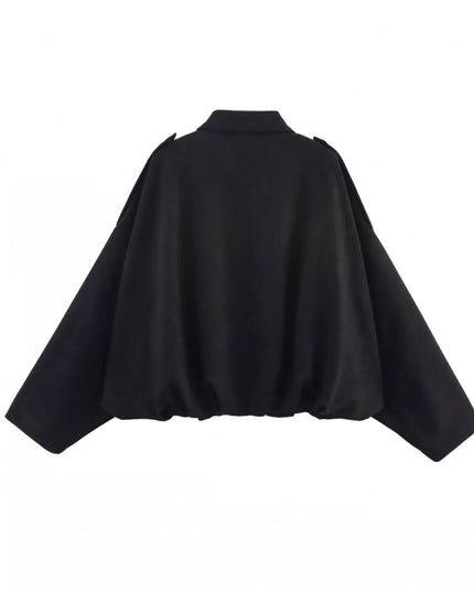 Zip Up Oversized Jacket - Trendsi