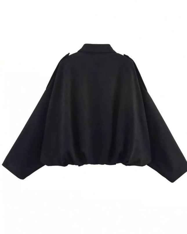 Zip Up Oversized Jacket - Trendsi